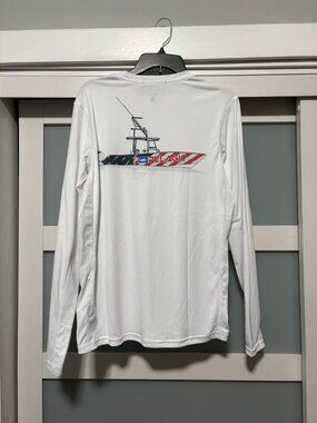 Pelagic Vaportek Freedon Runner Fishing Shirt White sz Small S L/S NWT